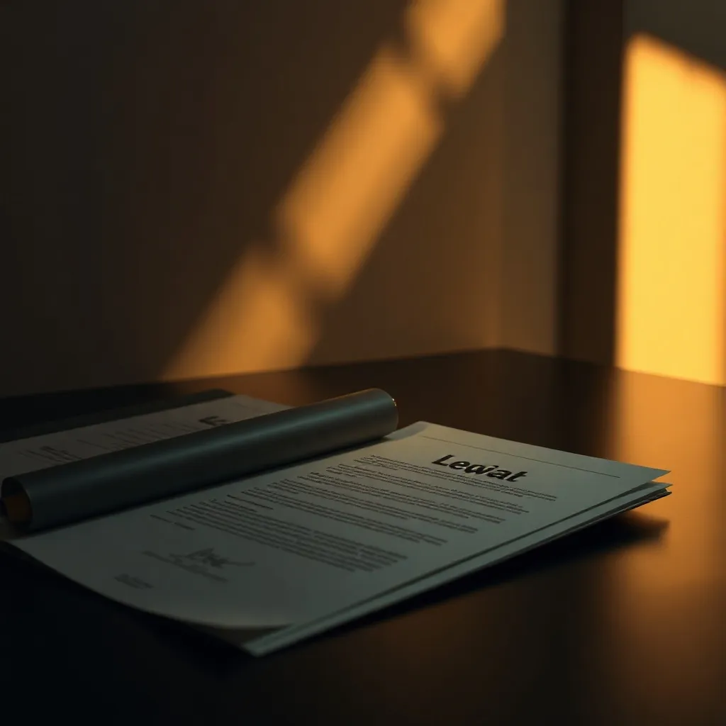 Abstract legal documents with digital watermarks and light r